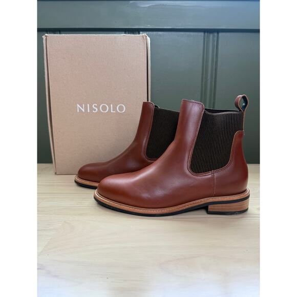 NIB Nisolo Carmen Chelsea Boots 2.0 Brandy Leather Brown Ankle Women's Size 9 - Picture 2 of 7